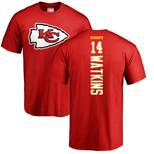 Men Kansas City Chiefs #14 Watkins Sammy Red Backer T-Shirt